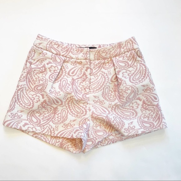Victoria Beckham For Target Pleated Jacquard Blush Pink Shorts 0 - Picture 3 of 13